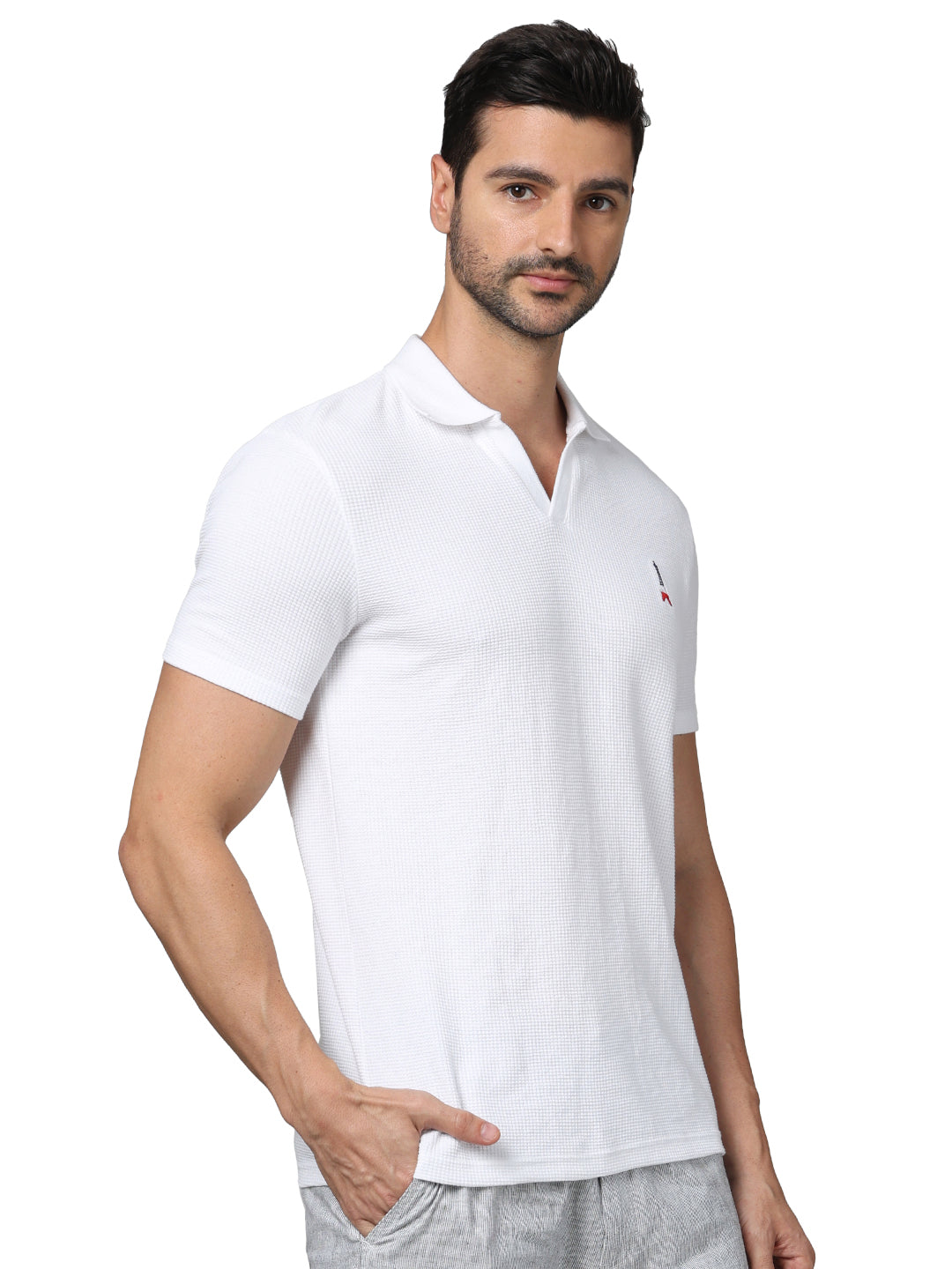 White Solid Cotton T-Shirt