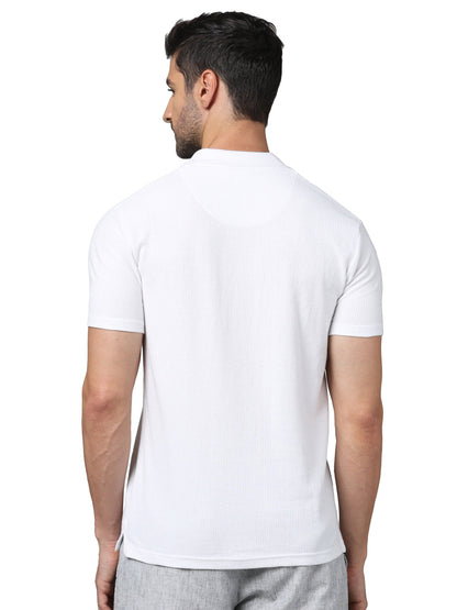 White Solid Cotton T-Shirt