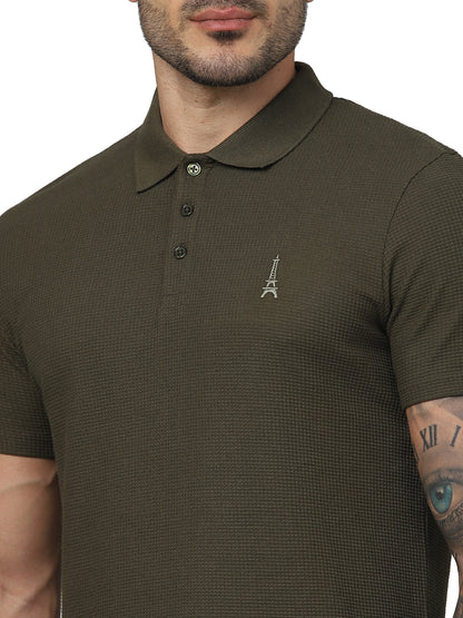 Olive Solid Cotton Polo