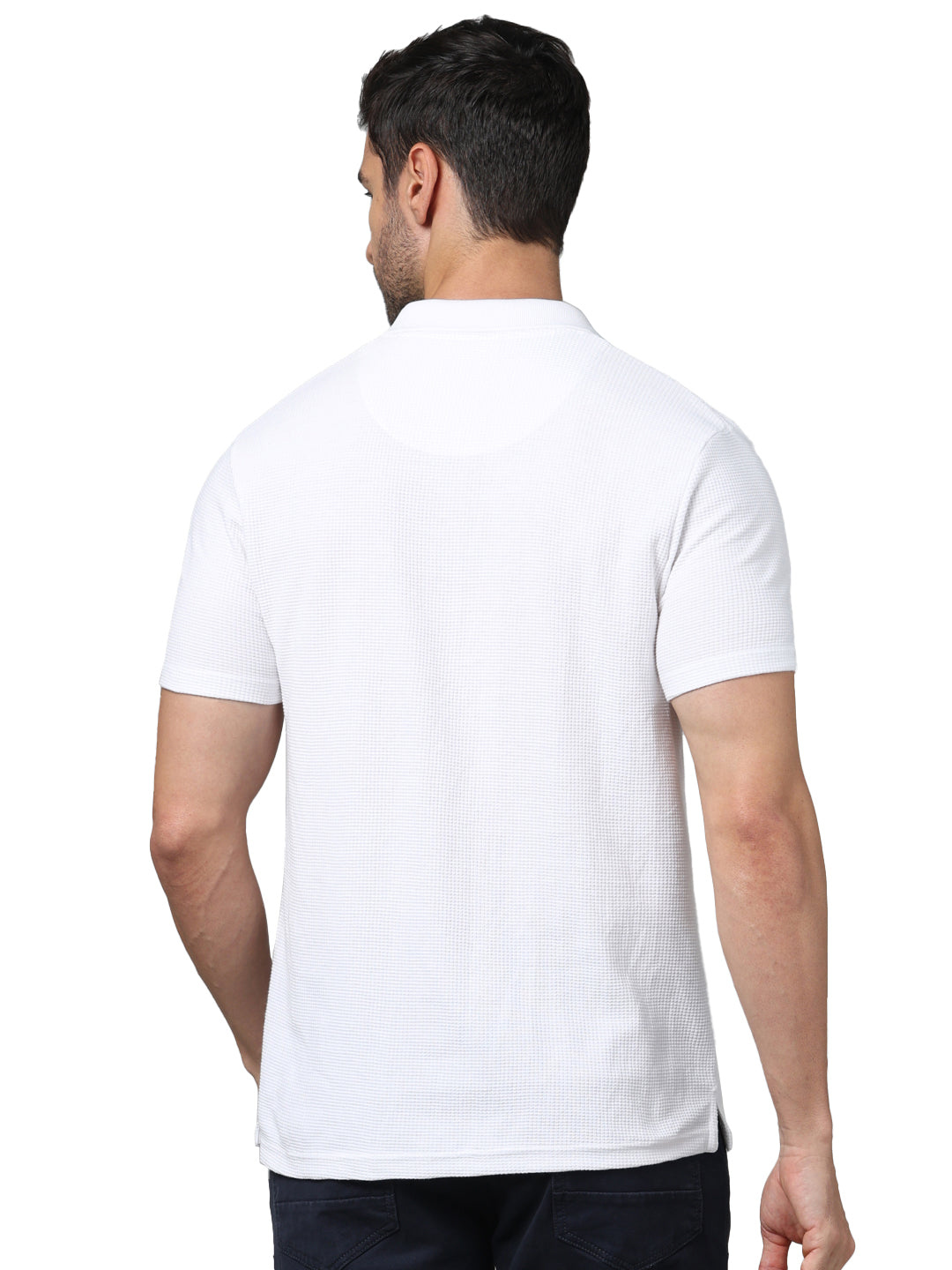 White Solid Cotton Polo