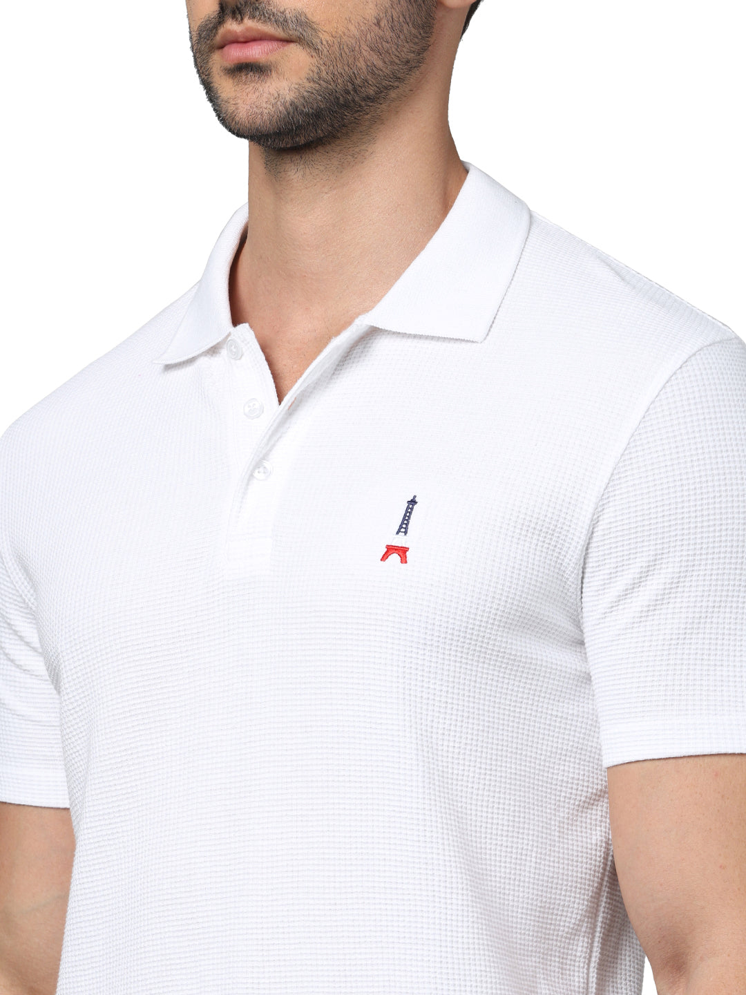 White Solid Cotton Polo