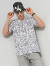 Celio* Printed Regular Fit Cotton White T-Shirt