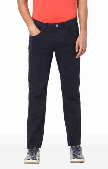 Navy Blue Regular Fit Trousers