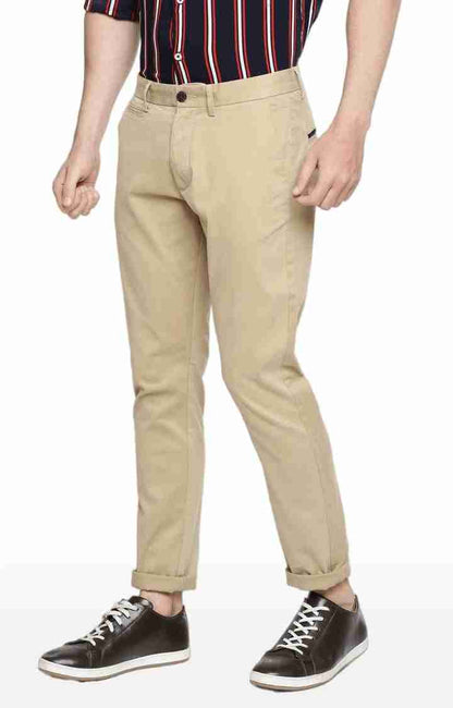 Beige Regular Fit Trousers