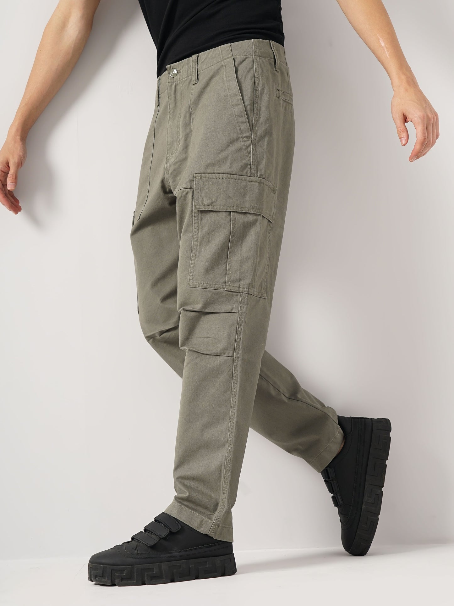 Olive Straight Fit Cargos