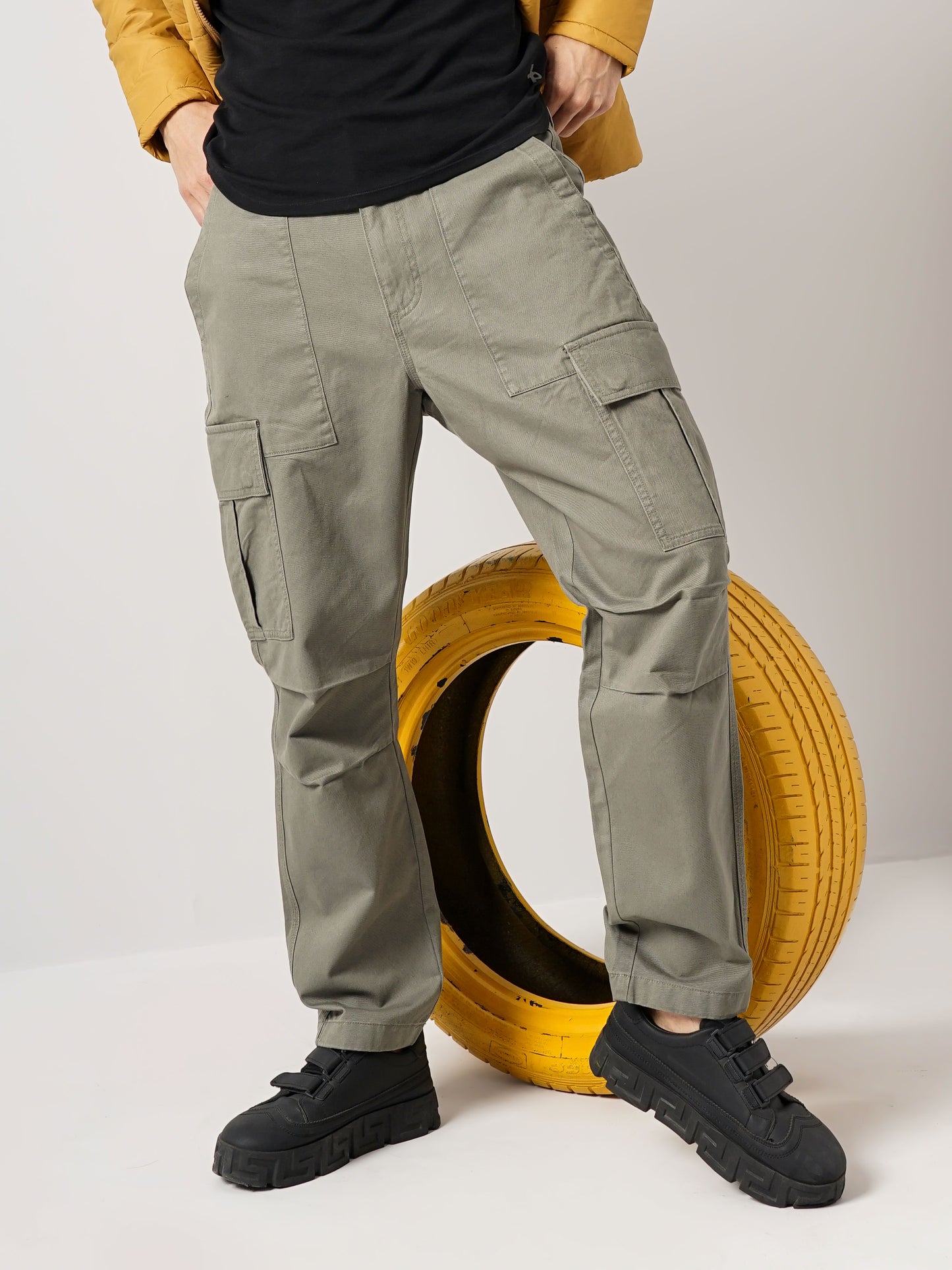 Olive Straight Fit Cargos