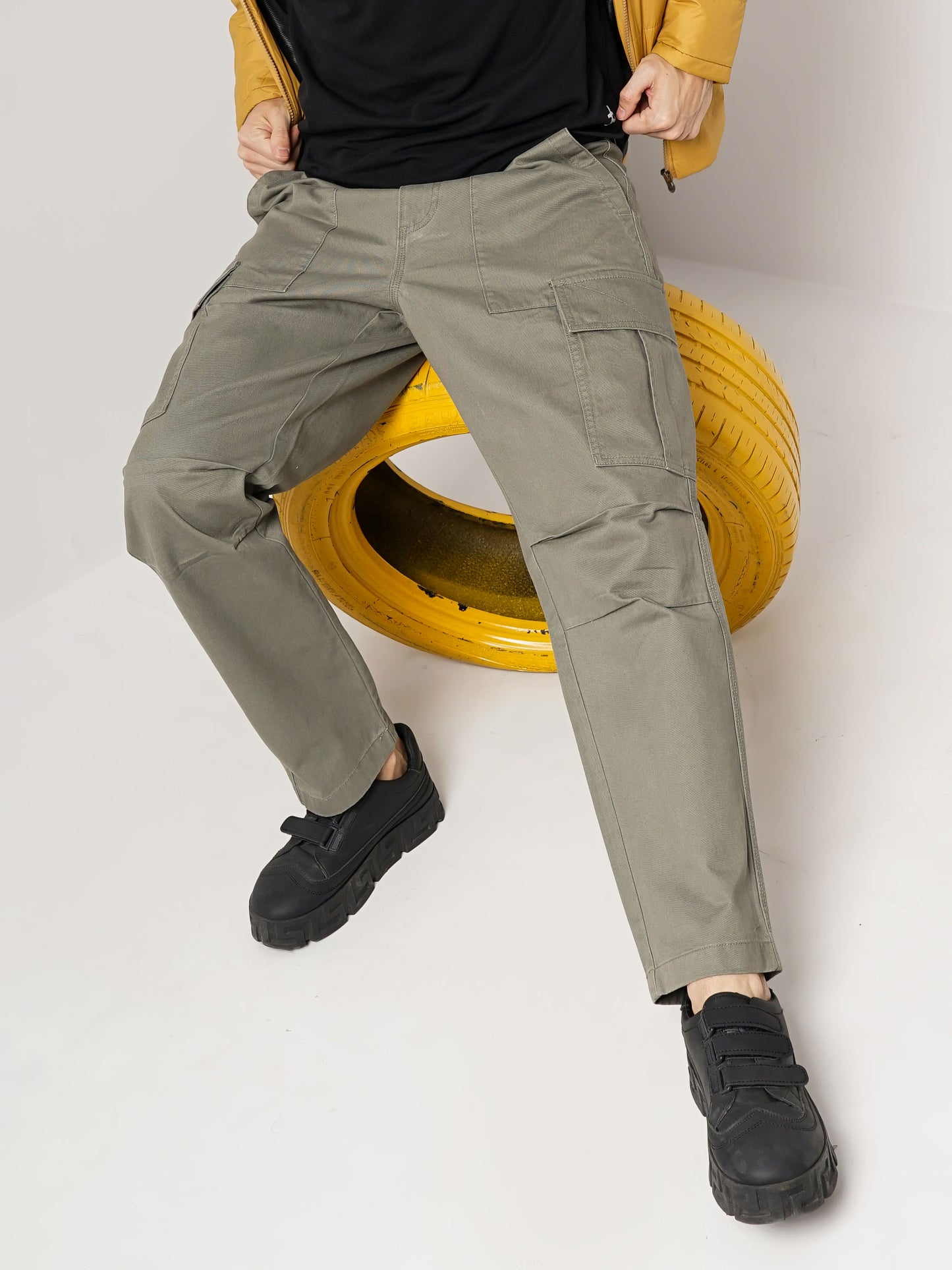 Olive Straight Fit Cargos