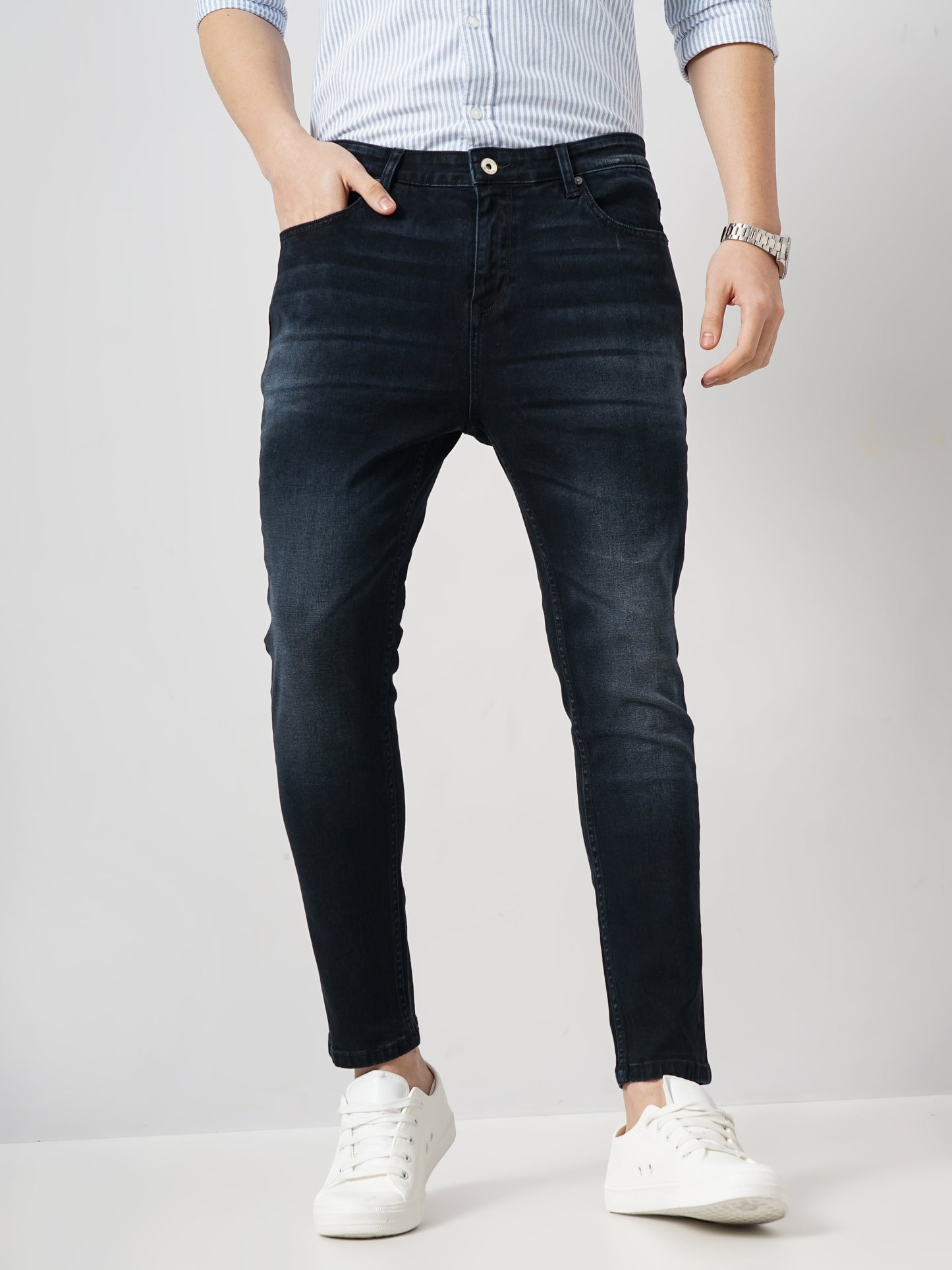 Black Skinny Ankle Length Jeans