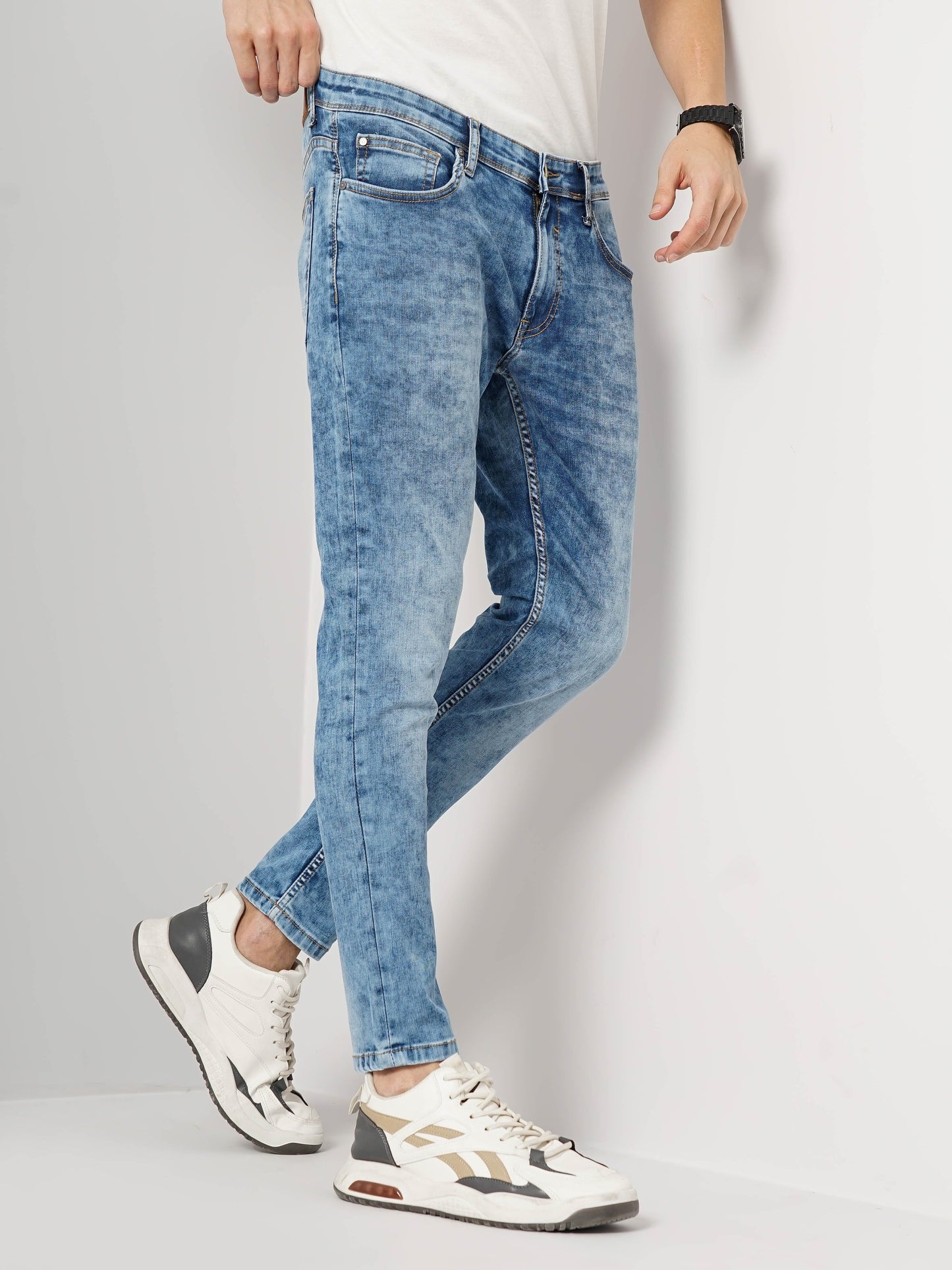 Blue Skinny Ankle Length Jeans