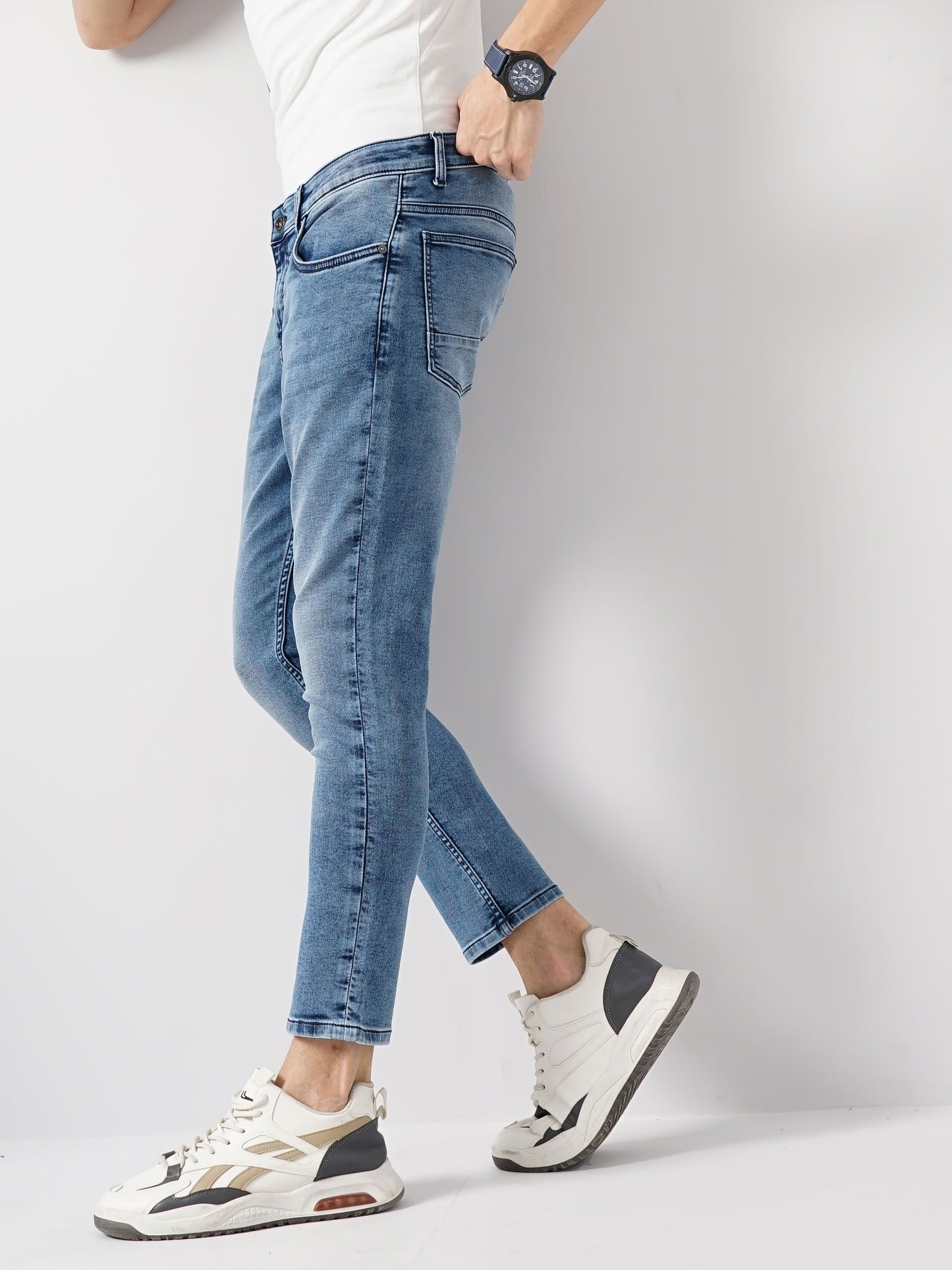 Blue Skinny Ankle Length Jeans