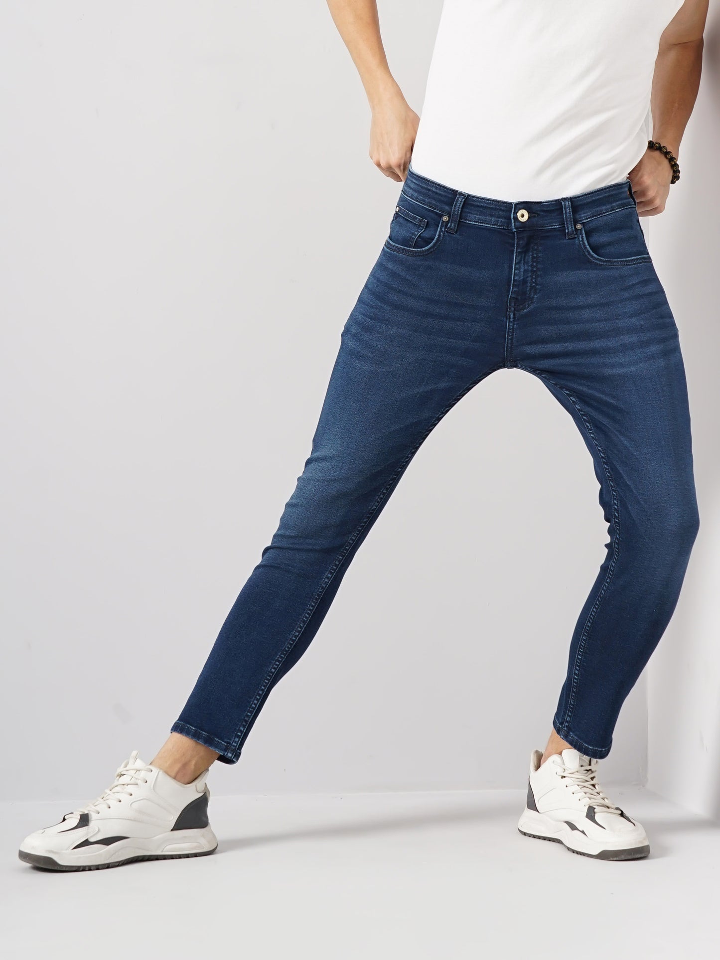 Blue Skinny Ankle Length Jeans