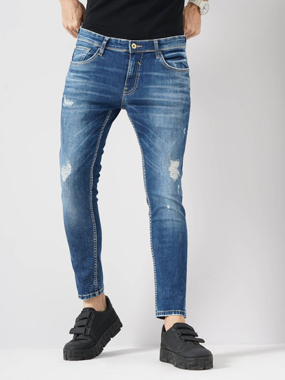 Blue Skinny Ankle Length Jeans