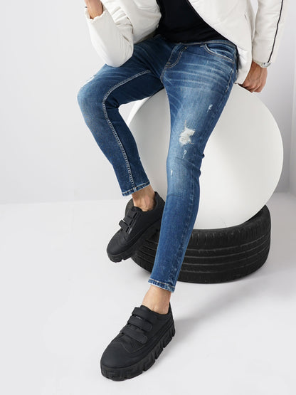 Blue Skinny Ankle Length Jeans