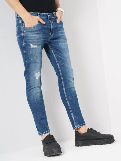 Blue Skinny Ankle Length Jeans