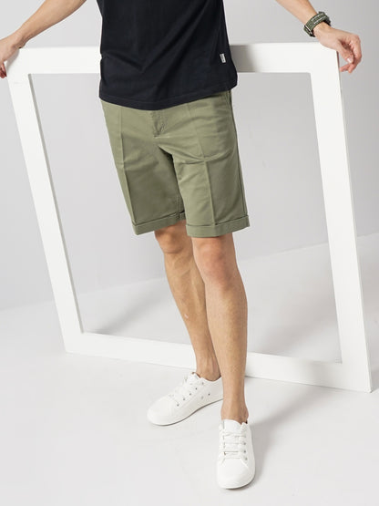 Green Regular Fit Shorts