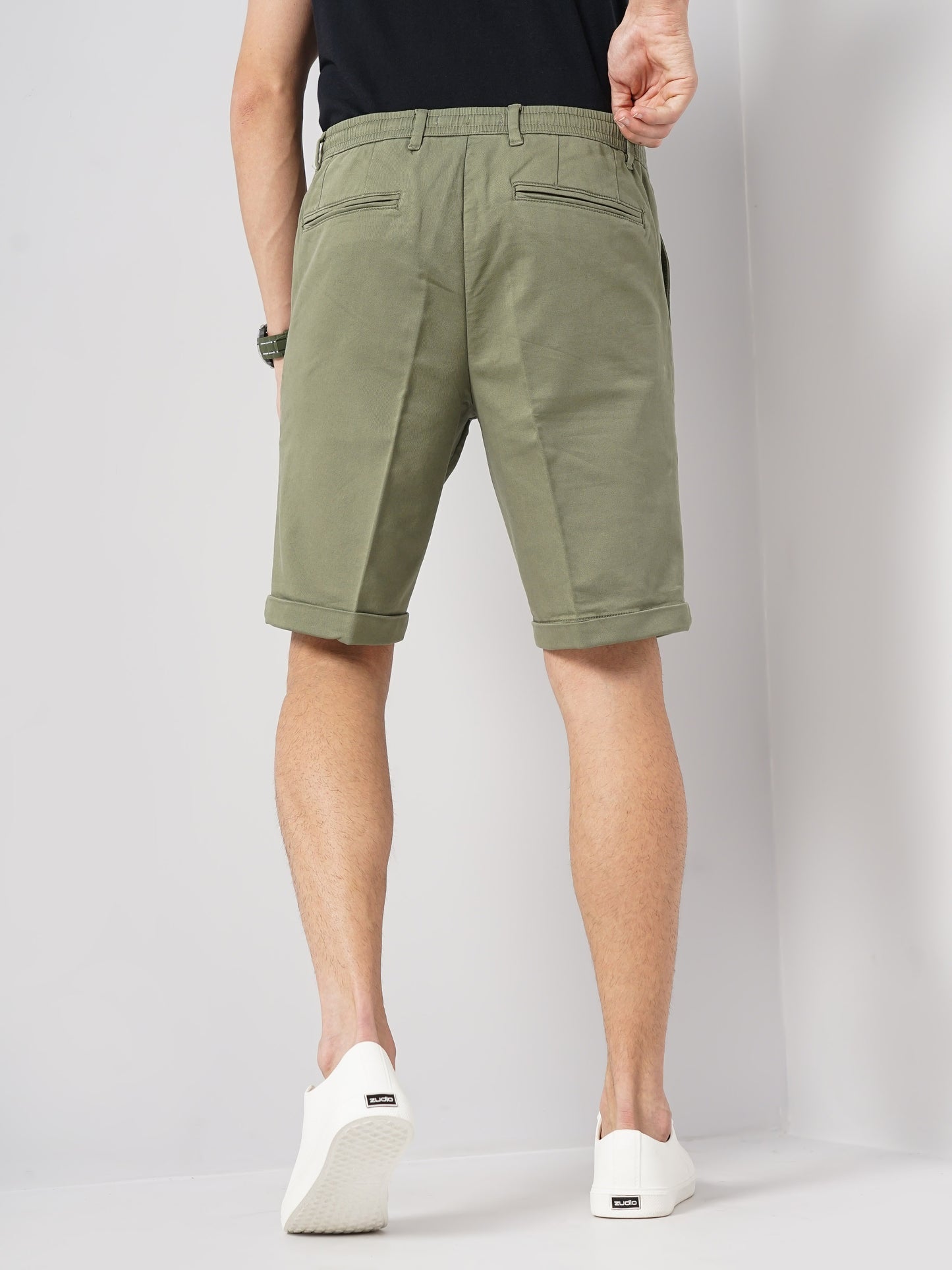 Green Regular Fit Shorts