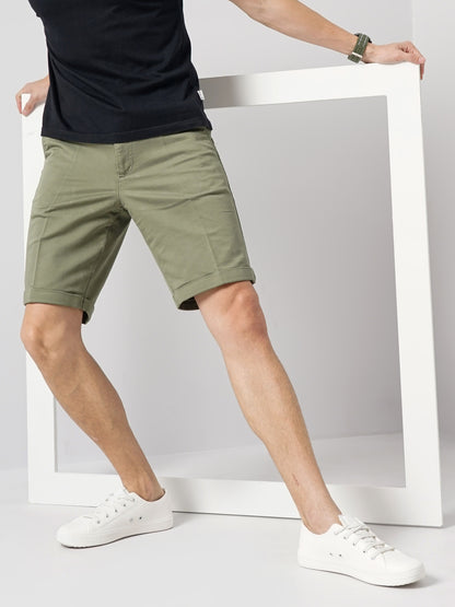 Green Regular Fit Shorts