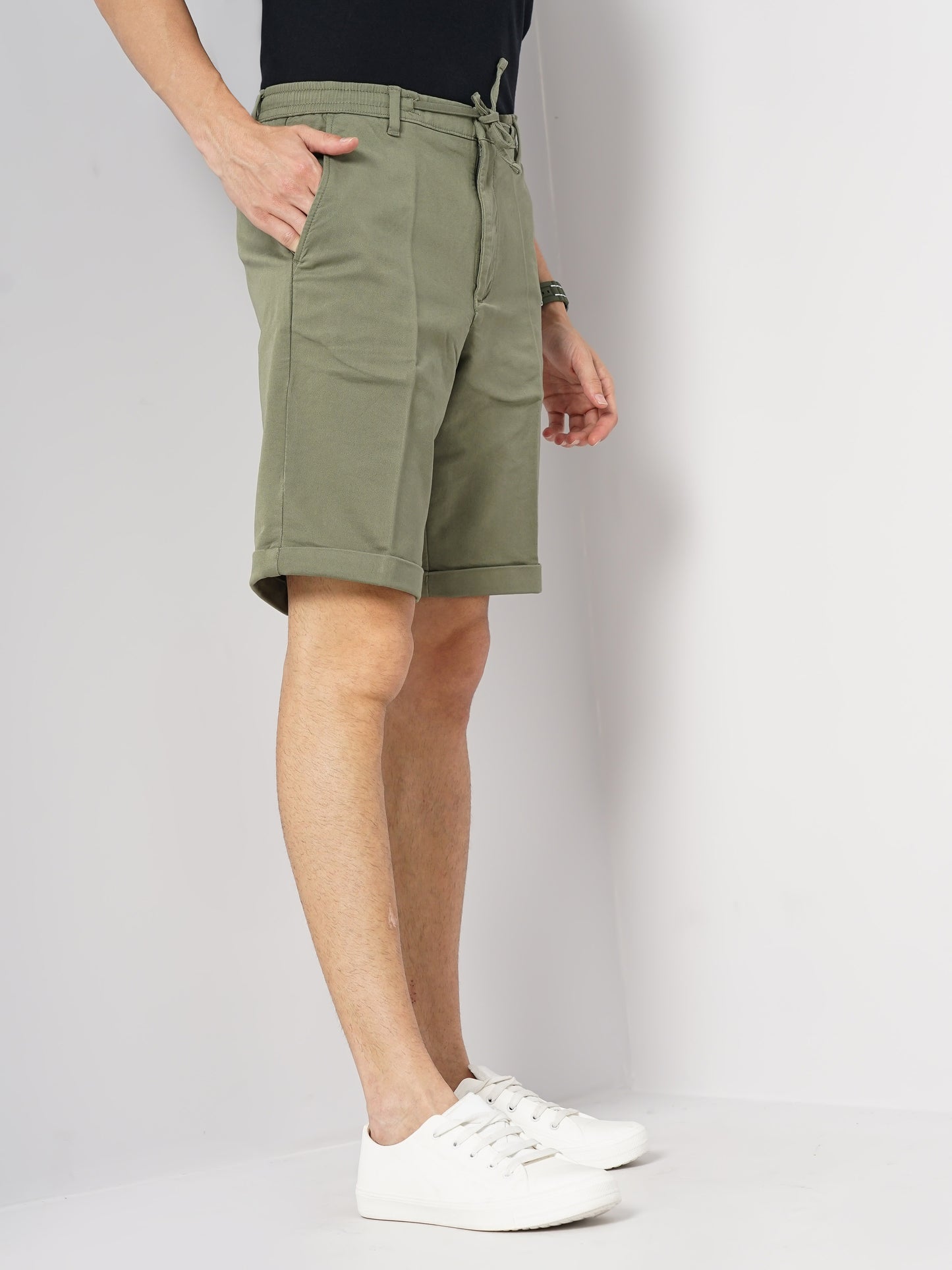 Green Regular Fit Shorts