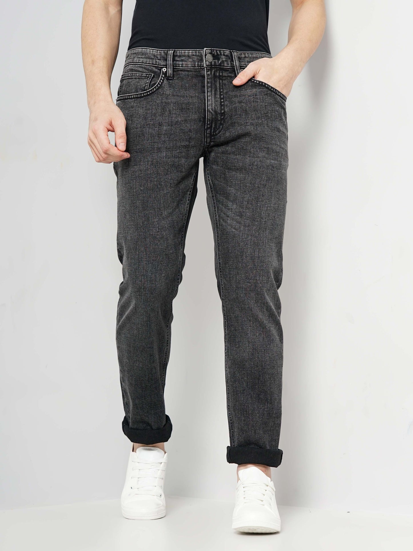 Black Straight Slim Fit Jeans