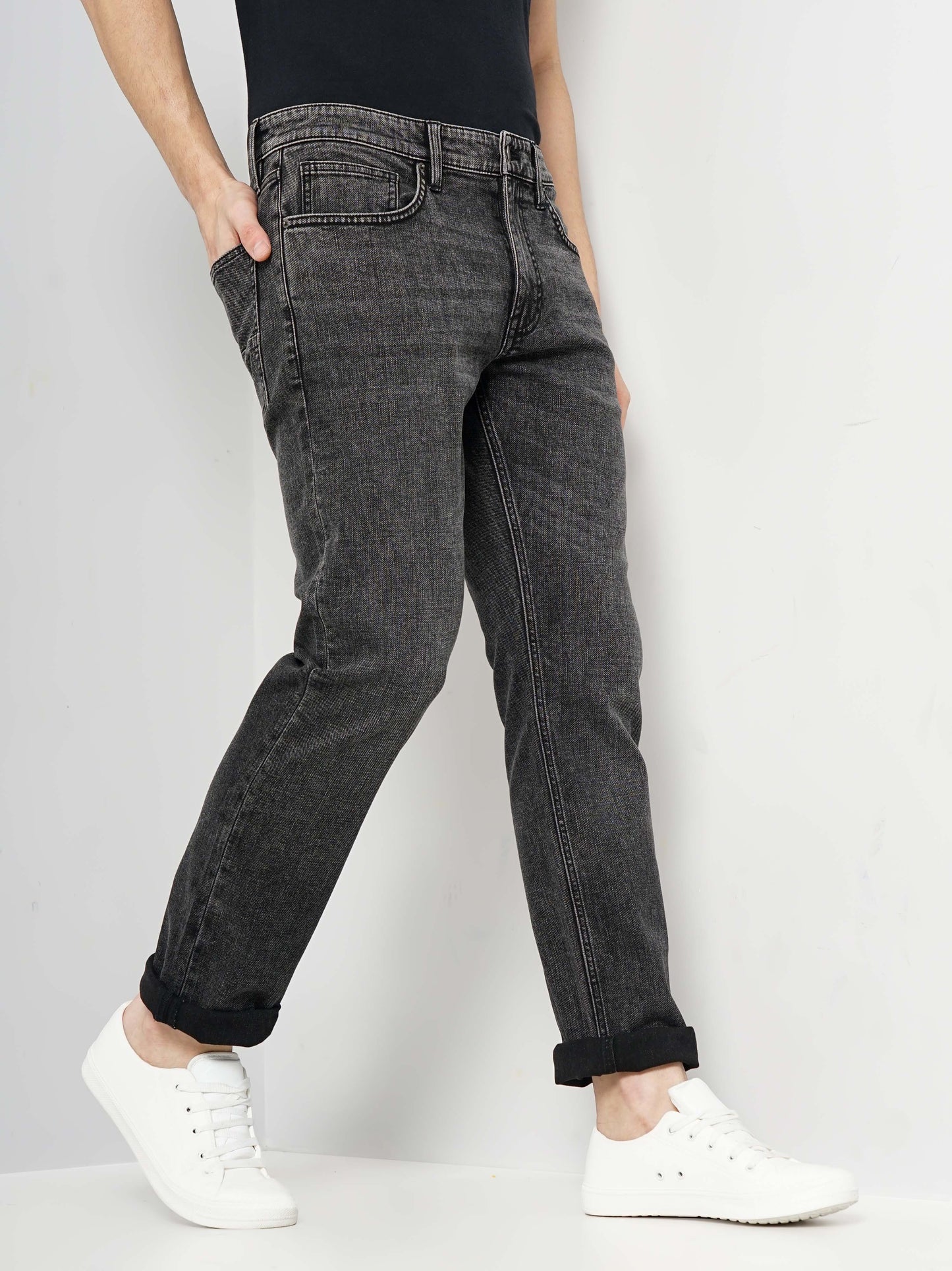 Black Straight Slim Fit Jeans