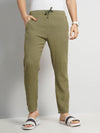 Celio* Cotton Slim Fit Green Trouser