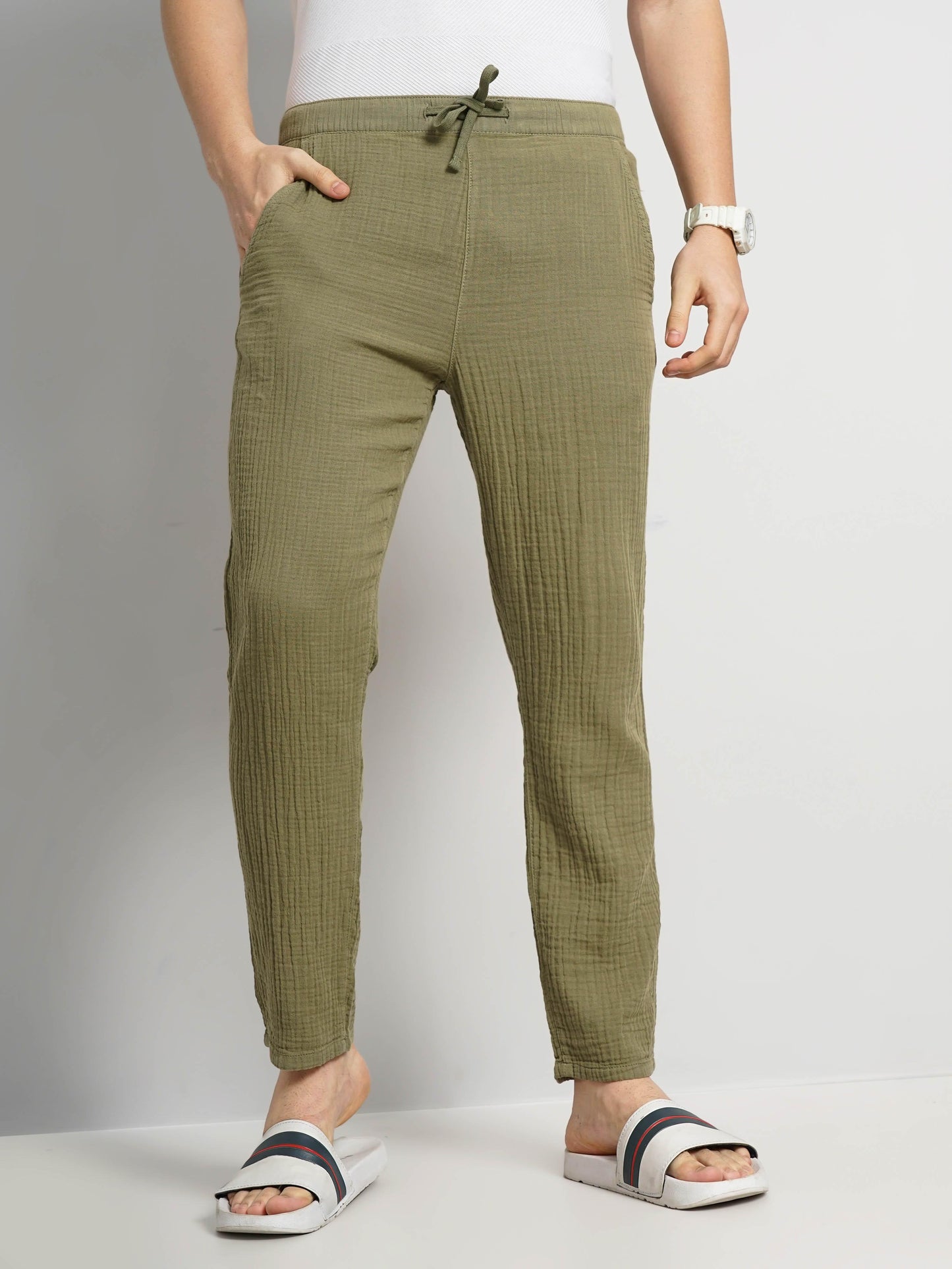 Green Slim Fit Trousers