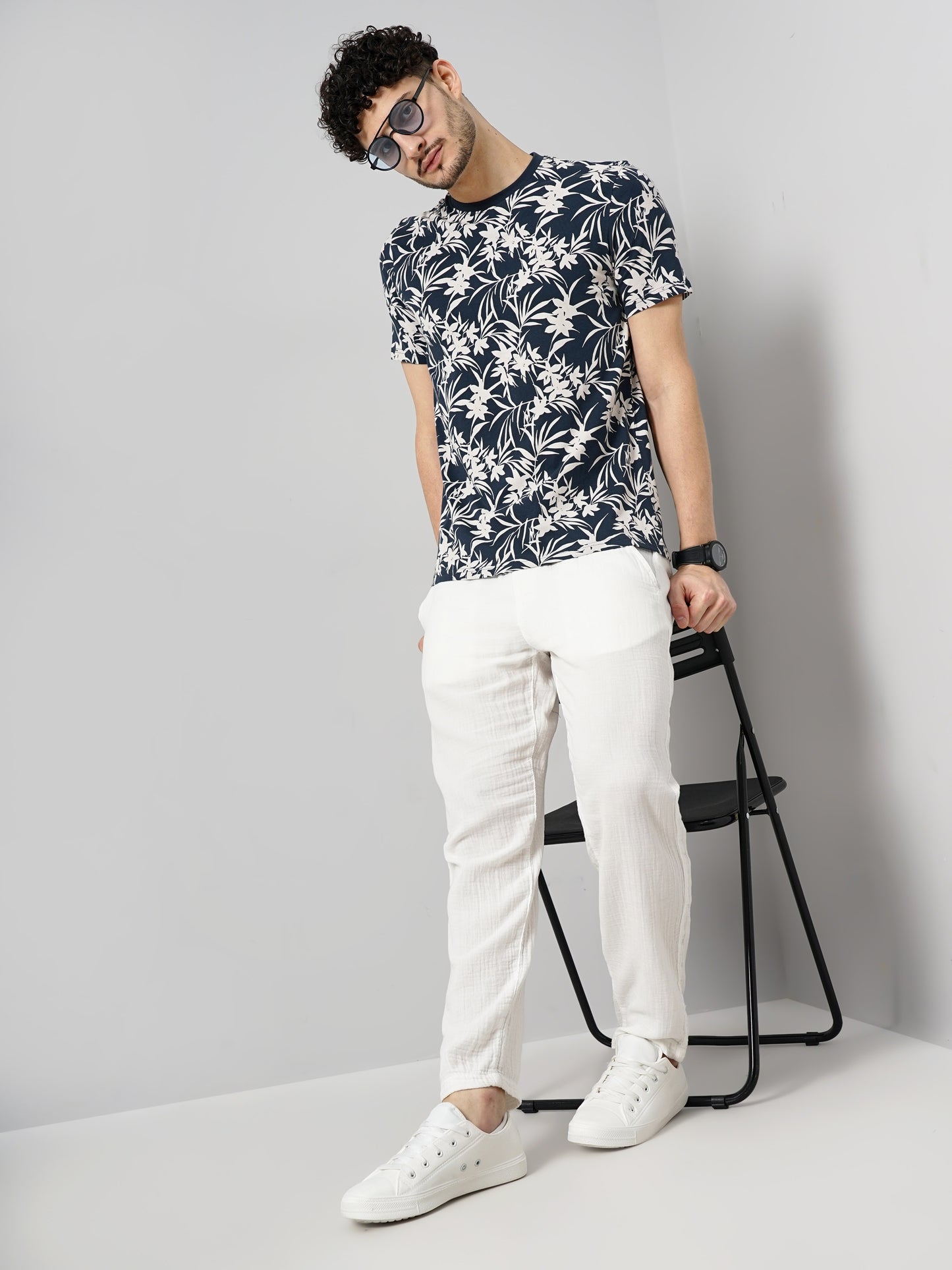 White Slim Fit Trousers