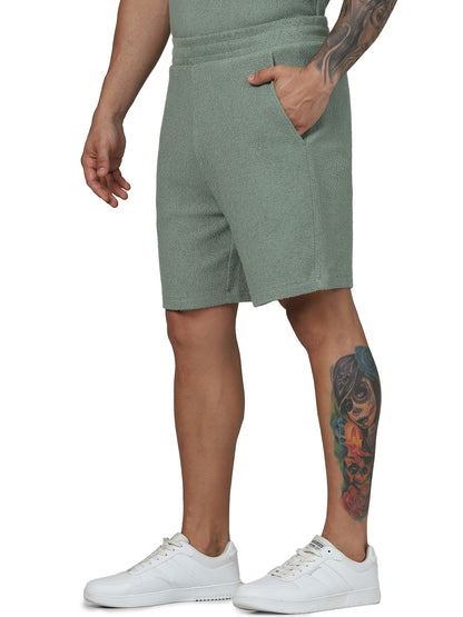 Green Regular Fit Shorts