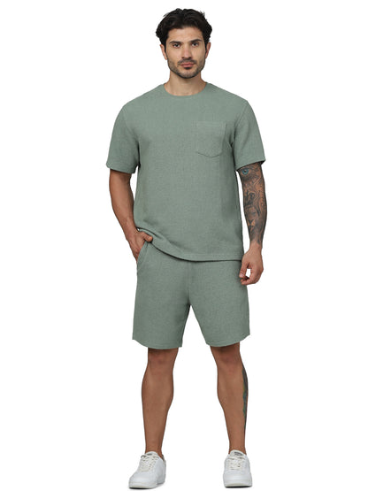 Green Regular Fit Shorts