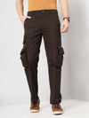 Celio* Cotton Straight Fit Brown Trouser