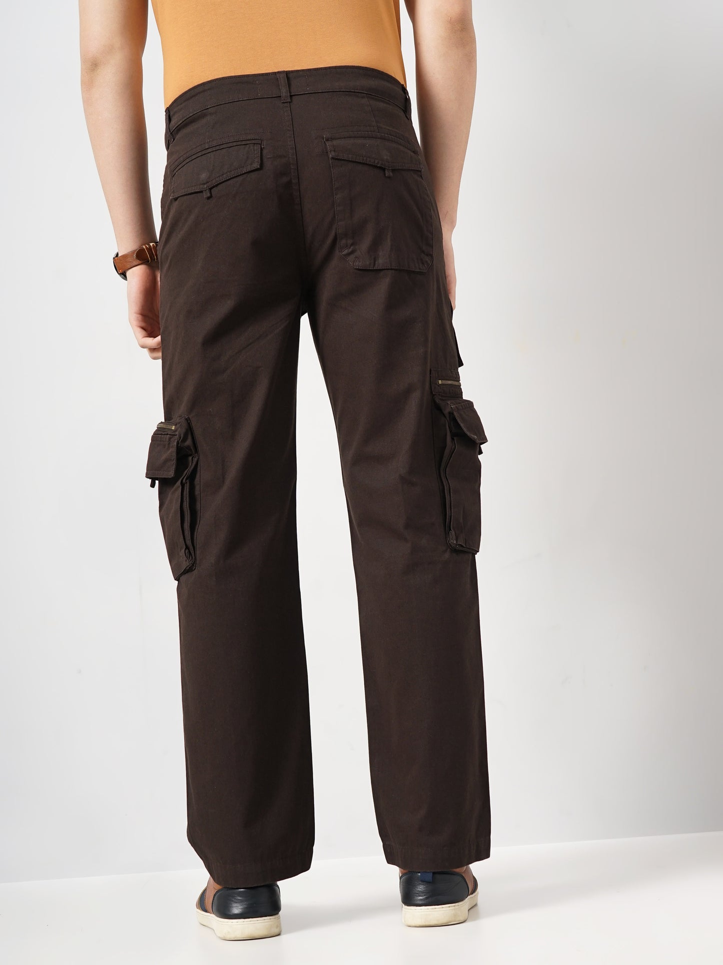 Brown Straight Fit Trousers