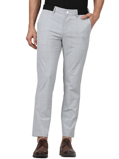 Celio* Checked Regular Fit Grey Trouser