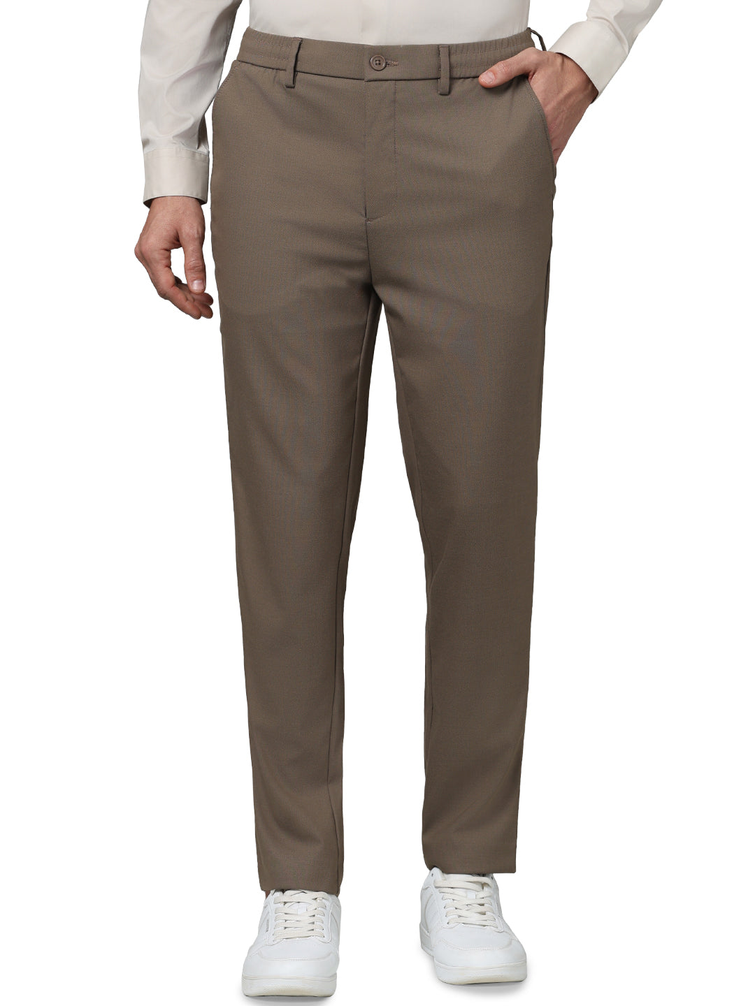 Brown Regular Fit Trousers