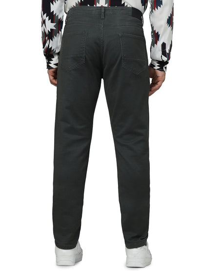 Celio Men Olive Solid Slim Fit Cotton Jeans