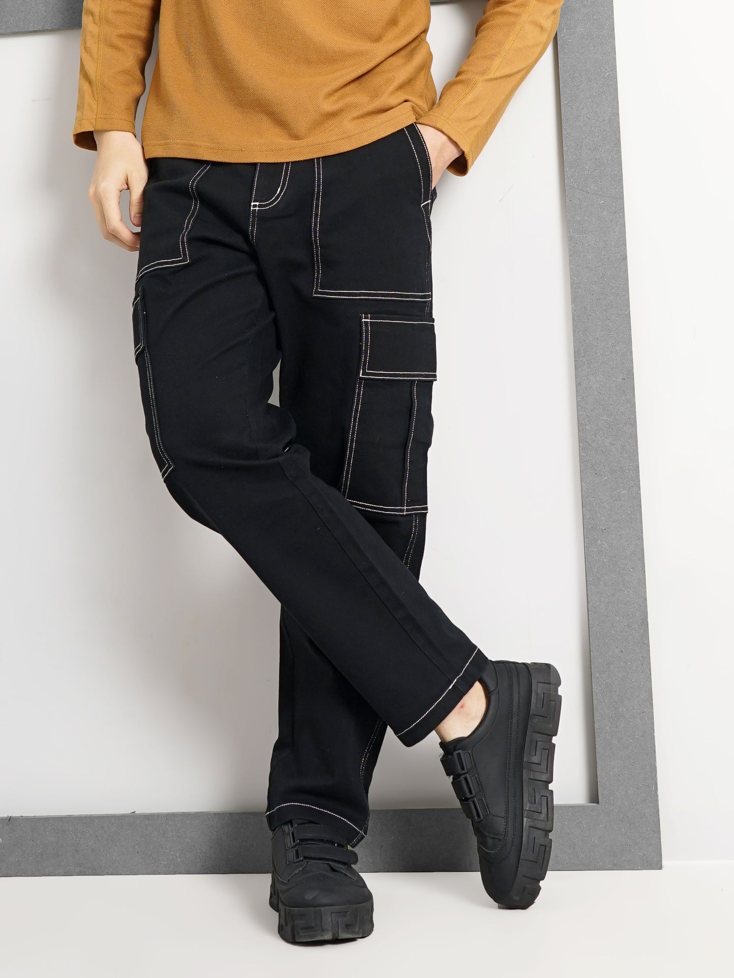 Black Loose Fit Cargos