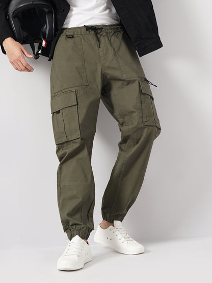 Olive Regular Fit Cargos