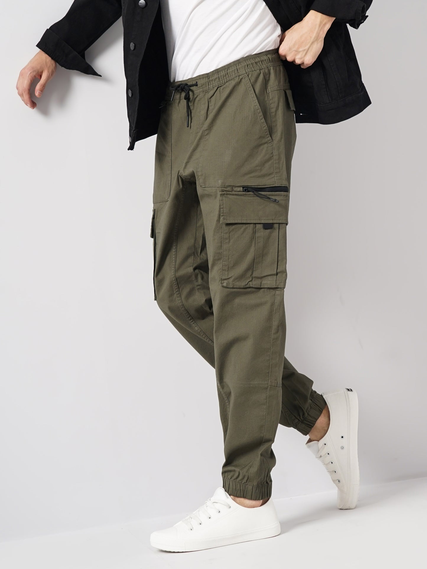 Olive Regular Fit Cargos