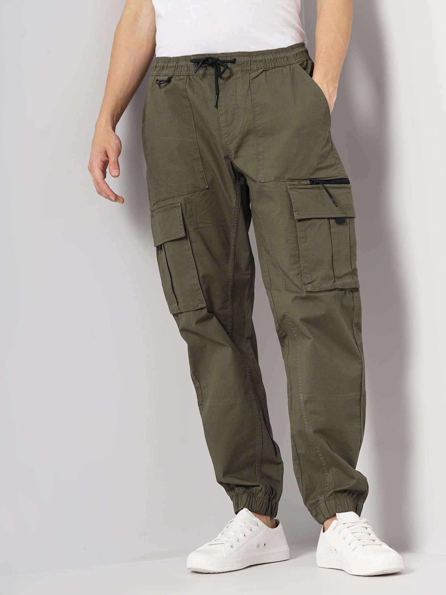 Olive Regular Fit Cargos