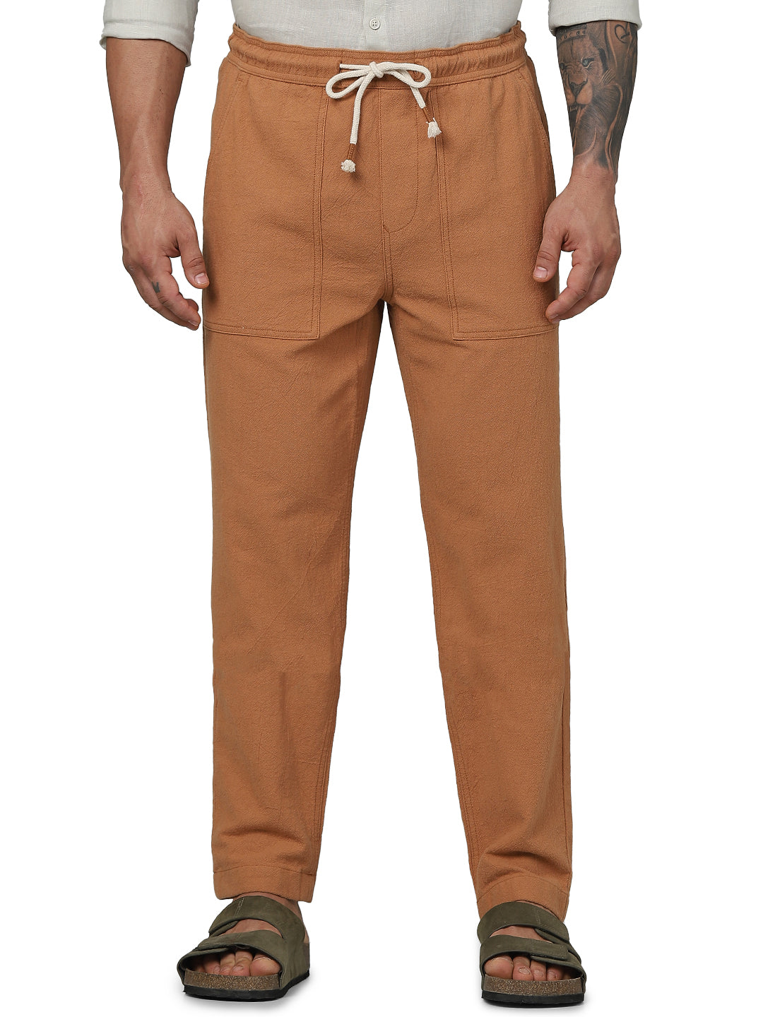 Brown Regular Fit Trousers