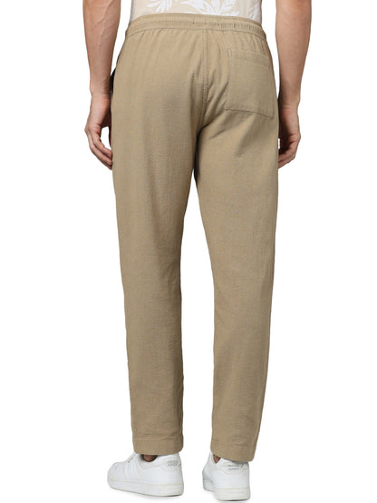 Beige Regular Fit Trousers