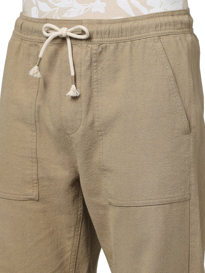 Beige Regular Fit Trousers