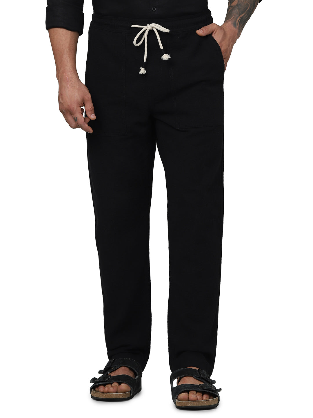 Black Regular Fit Trousers