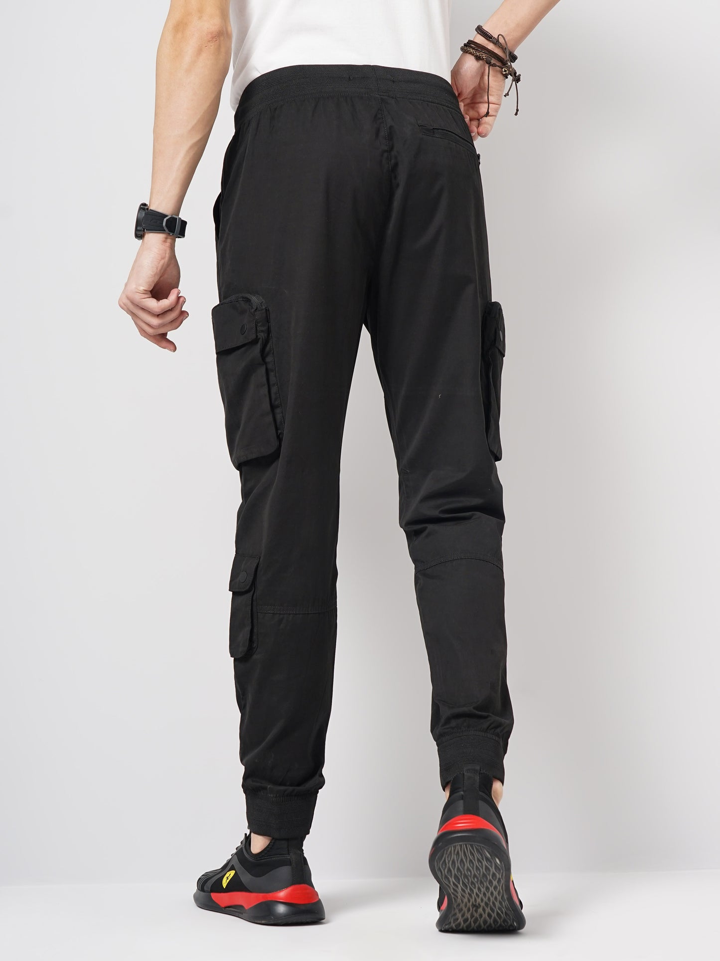 Black Regular Fit Cargos