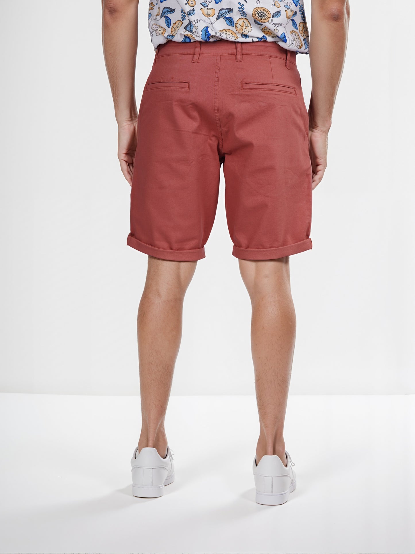 Celio* Cotton Regular Fit Orange Bermuda