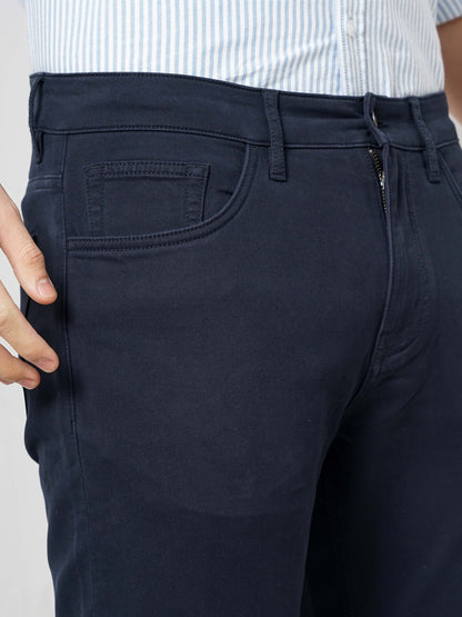 Navy Blue Slim Fit Trousers