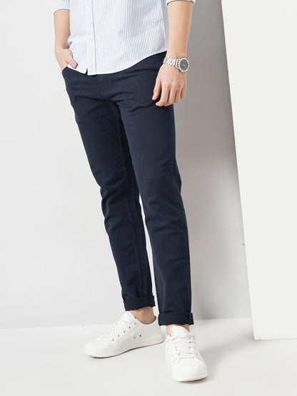 Navy Blue Slim Fit Trousers