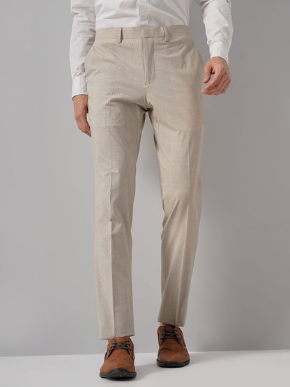 Beige Regular Fit Trousers