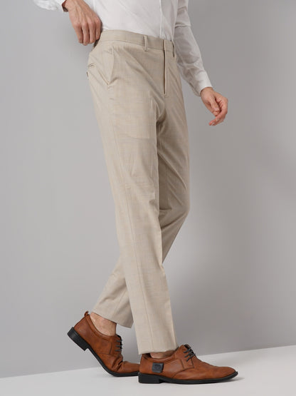 Beige Regular Fit Trousers