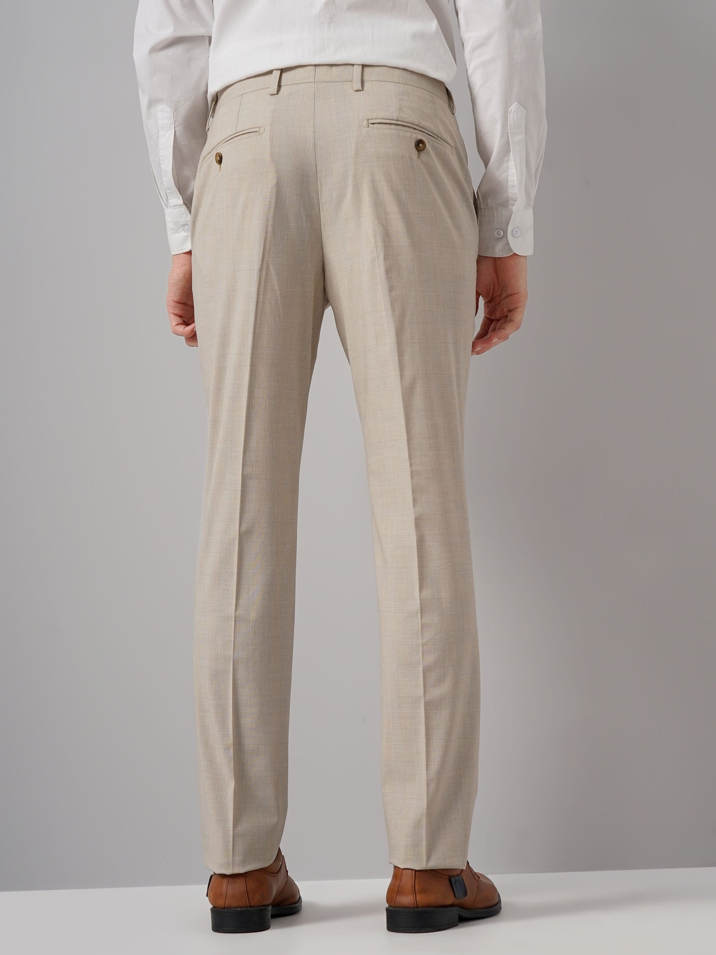 Beige Regular Fit Trousers