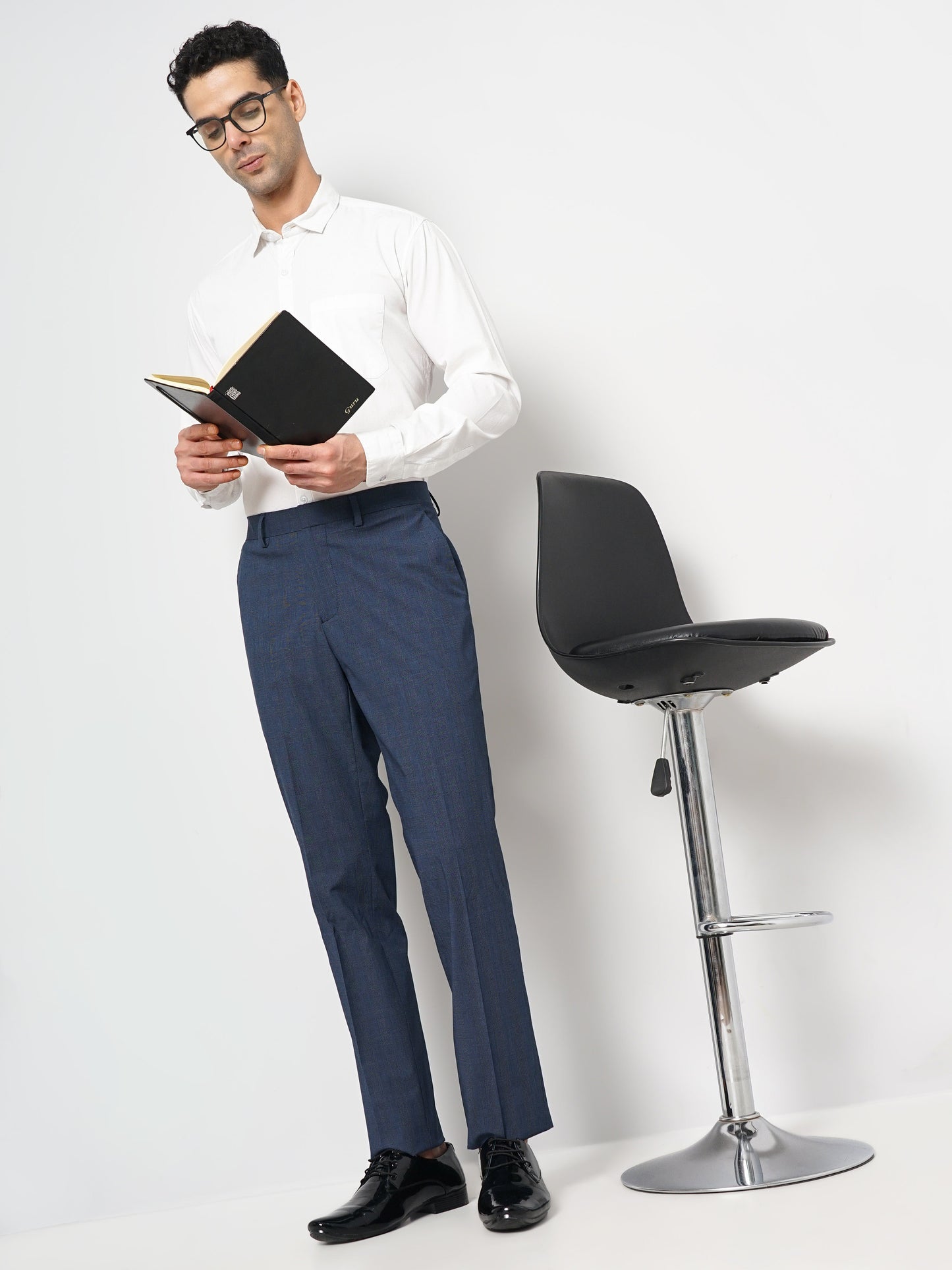 Navy Blue Slim Fit Trousers